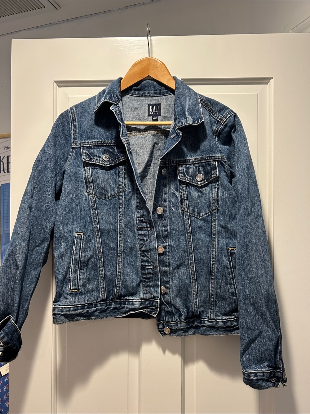 GAP Medium Blue Denim Jacket with Chest Pockets